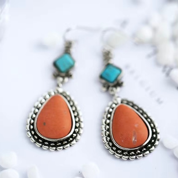 Vintage design Bohemian old silver king dangle earrings - Picture 3 of 6